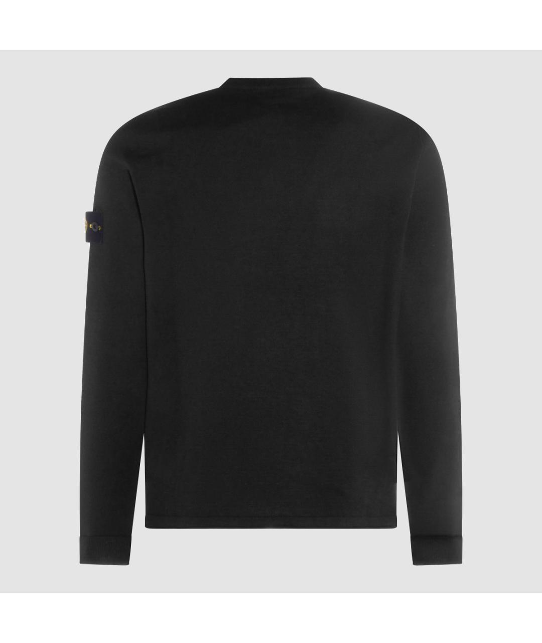 STONE ISLAND Черный хлопковый джемпер / свитер, фото 2