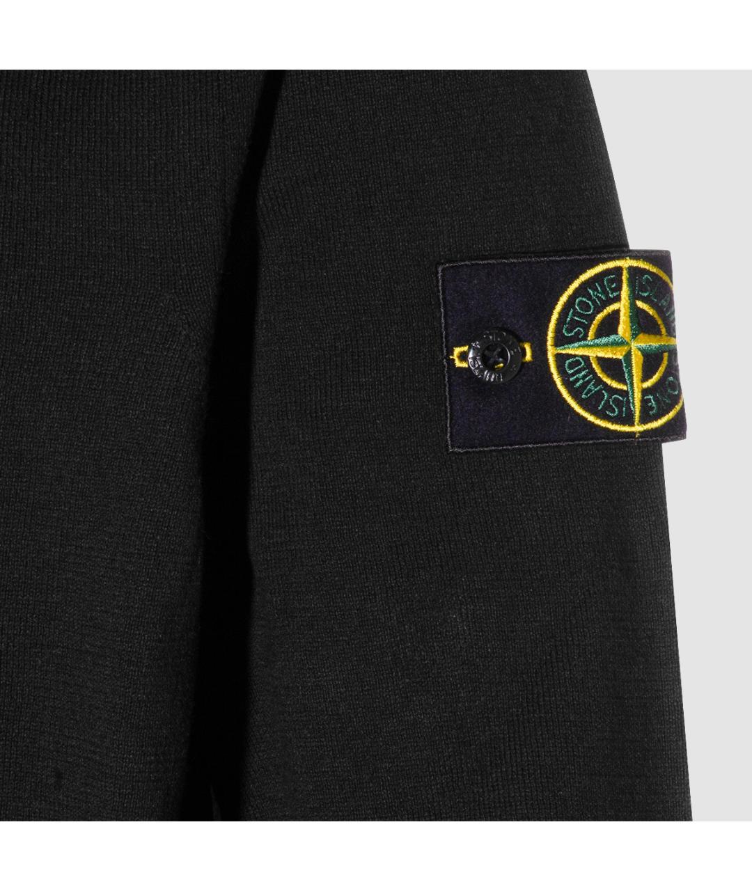 STONE ISLAND Черный хлопковый джемпер / свитер, фото 3