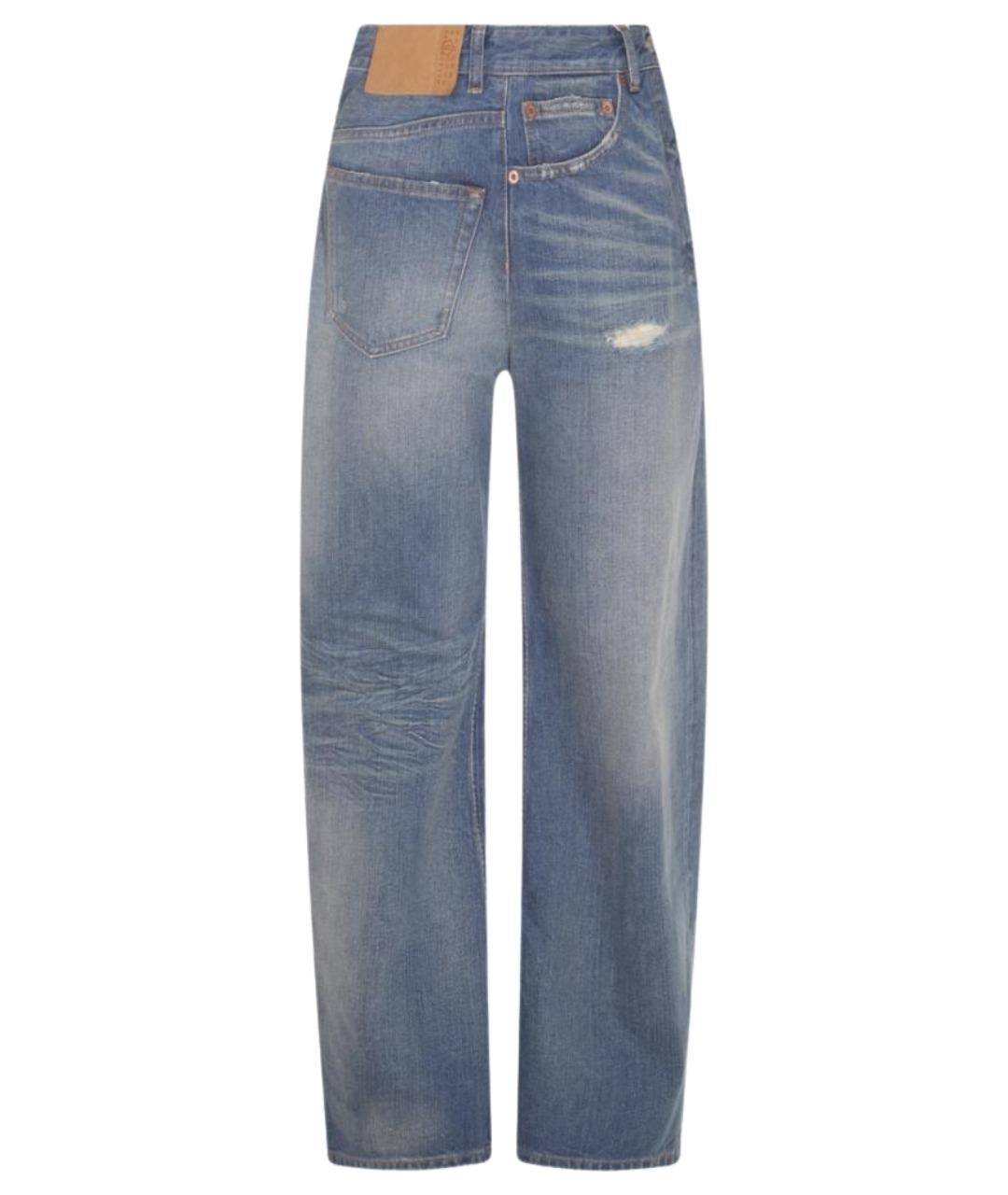MM6 MAISON MARGIELA Синие хлопко-эластановые прямые джинсы, фото 1
