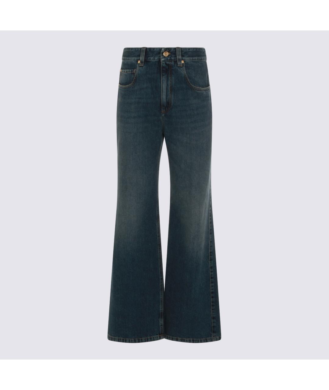 BRUNELLO CUCINELLI Синие хлопковые джинсы клеш, фото 5