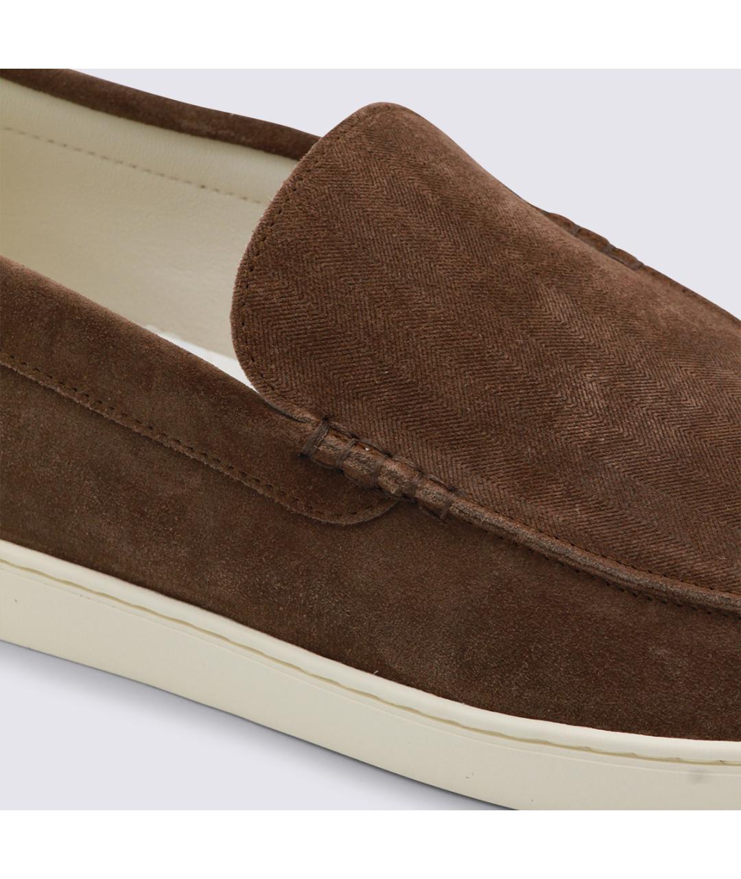 BRUNELLO CUCINELLI Коричневые замшевые лоферы, фото 4