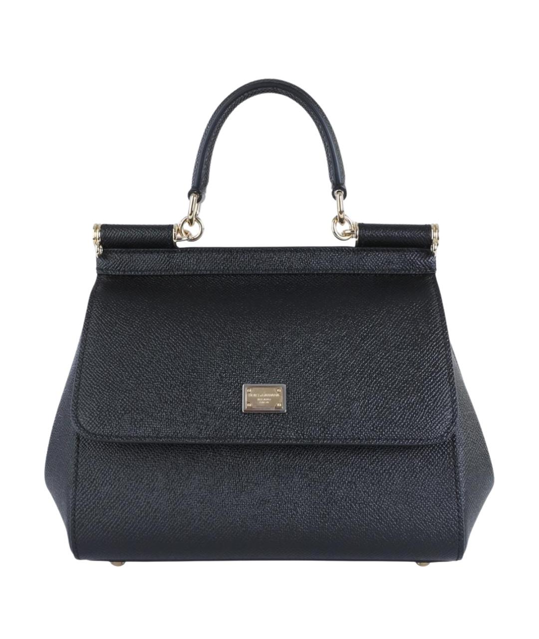 DOLCE&GABBANA Черная кожаная сумка тоут, фото 1