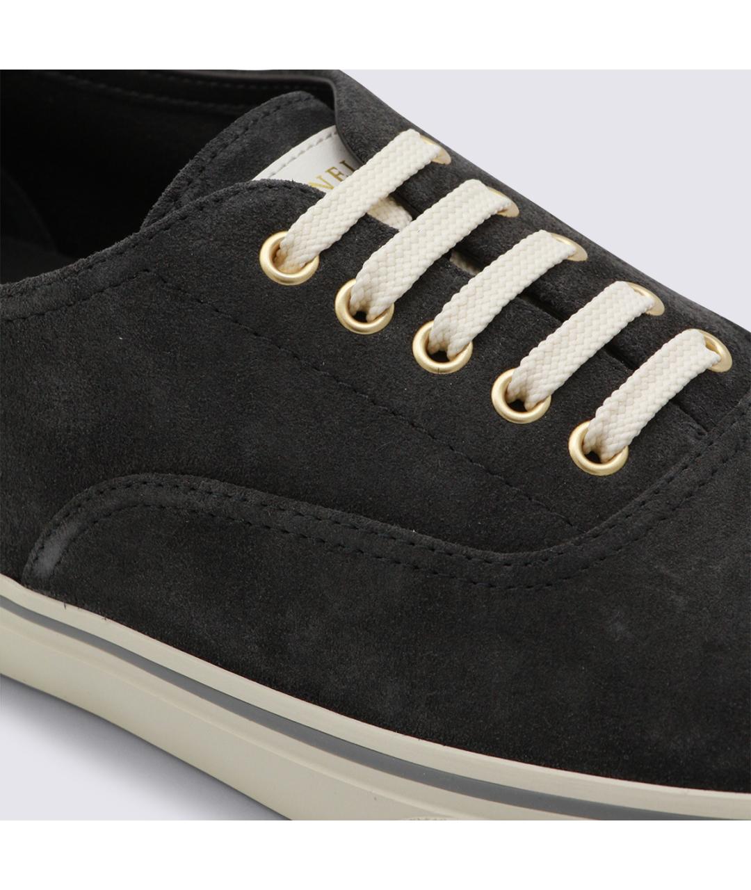 BRUNELLO CUCINELLI Черные замшевые низкие кроссовки / кеды, фото 4