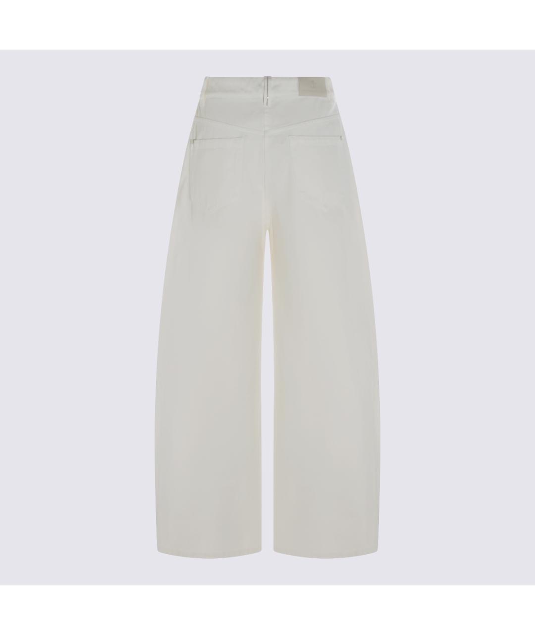 BRUNELLO CUCINELLI Белые хлопковые прямые брюки, фото 2