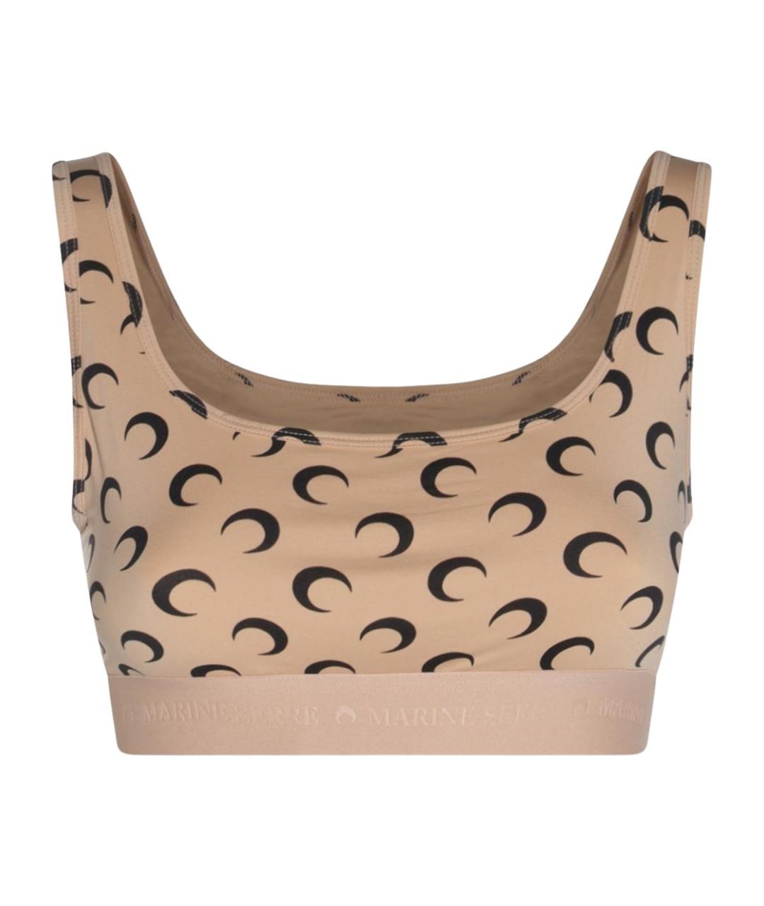 MARINE SERRE Бежевая полиамидовая майка, фото 1