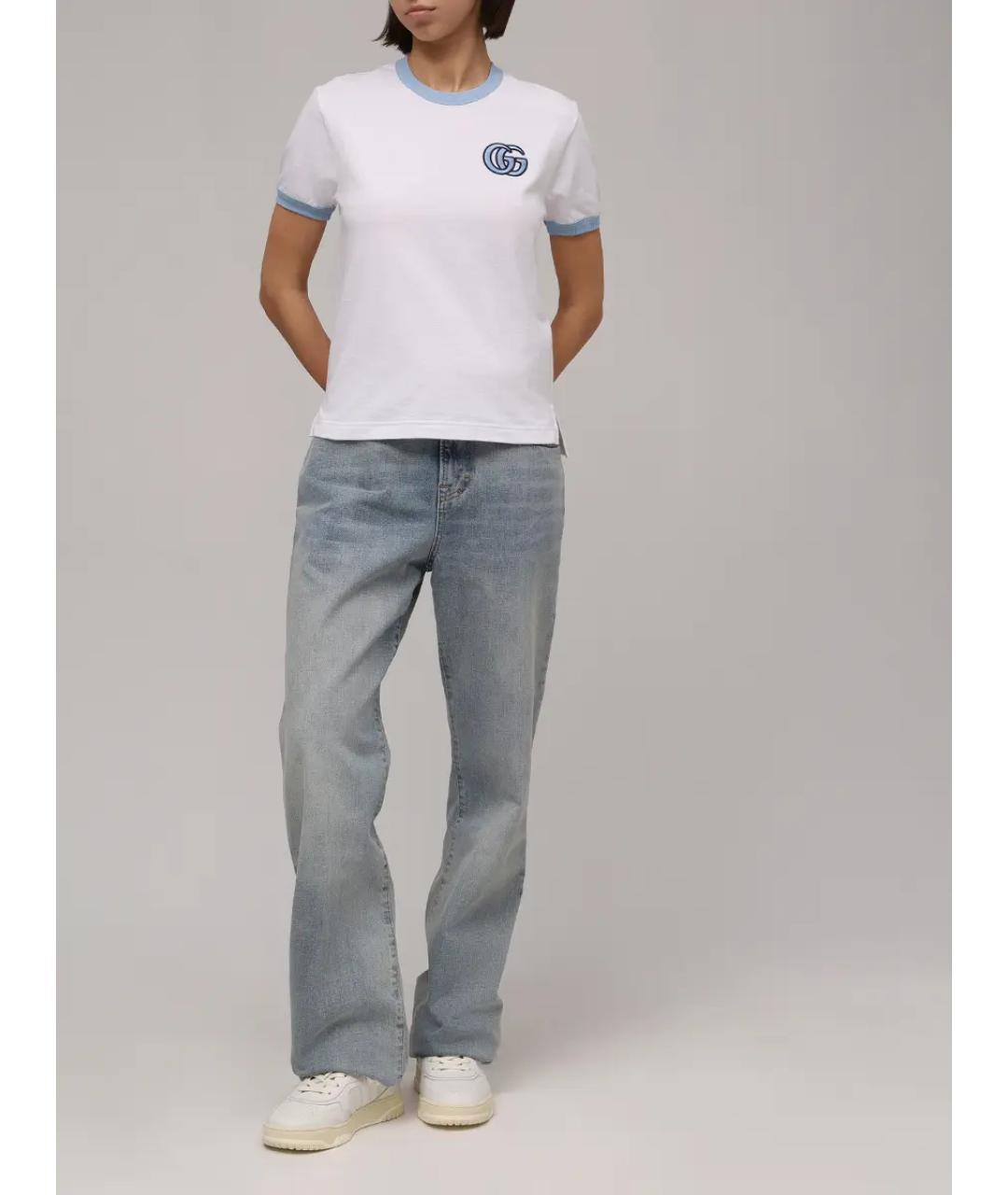 GUCCI Белая хлопковая футболка, фото 2