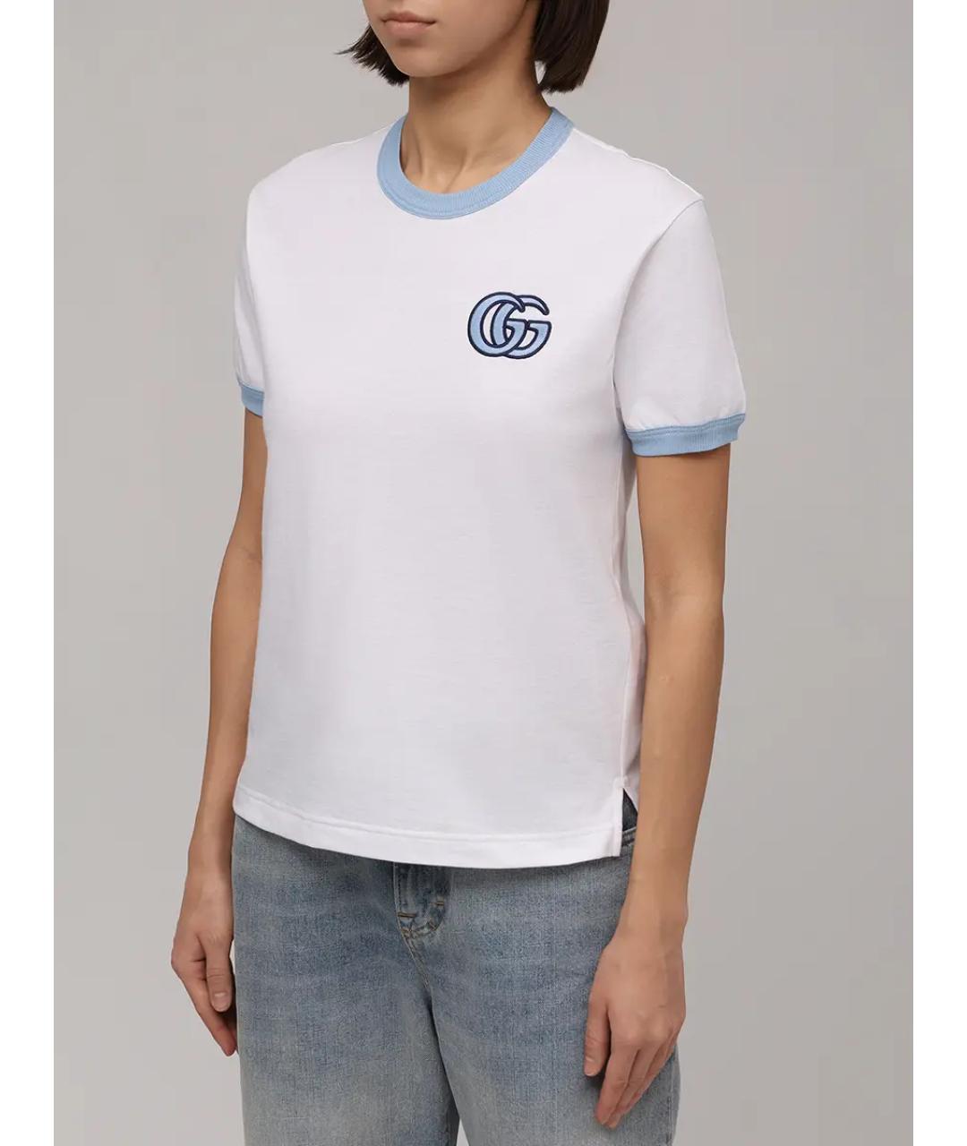 GUCCI Белая хлопковая футболка, фото 4