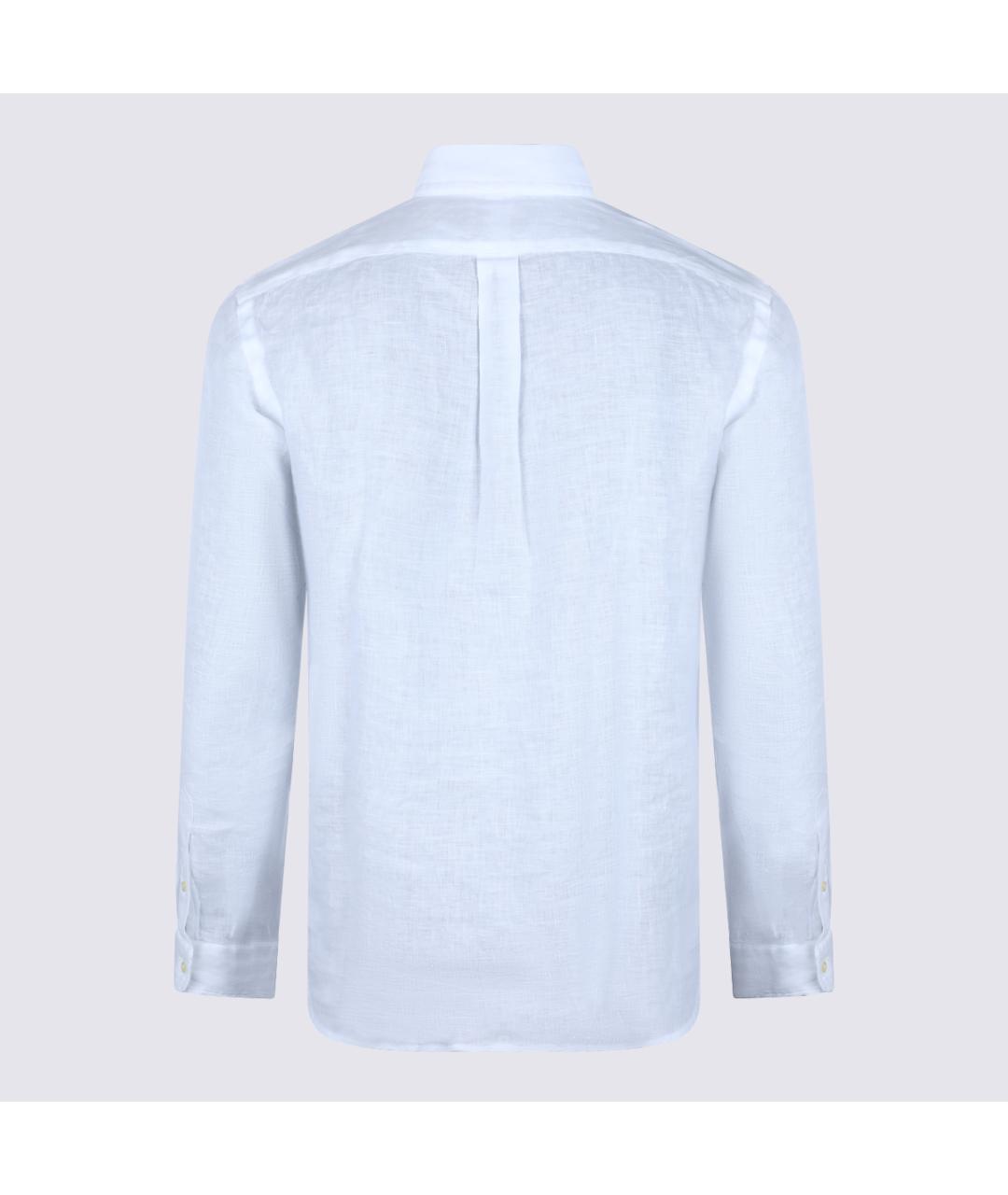 POLO RALPH LAUREN Белая льняная кэжуал рубашка, фото 2