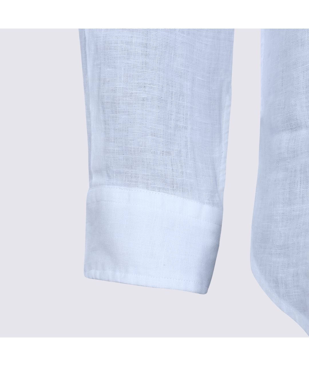 POLO RALPH LAUREN Белая льняная кэжуал рубашка, фото 4