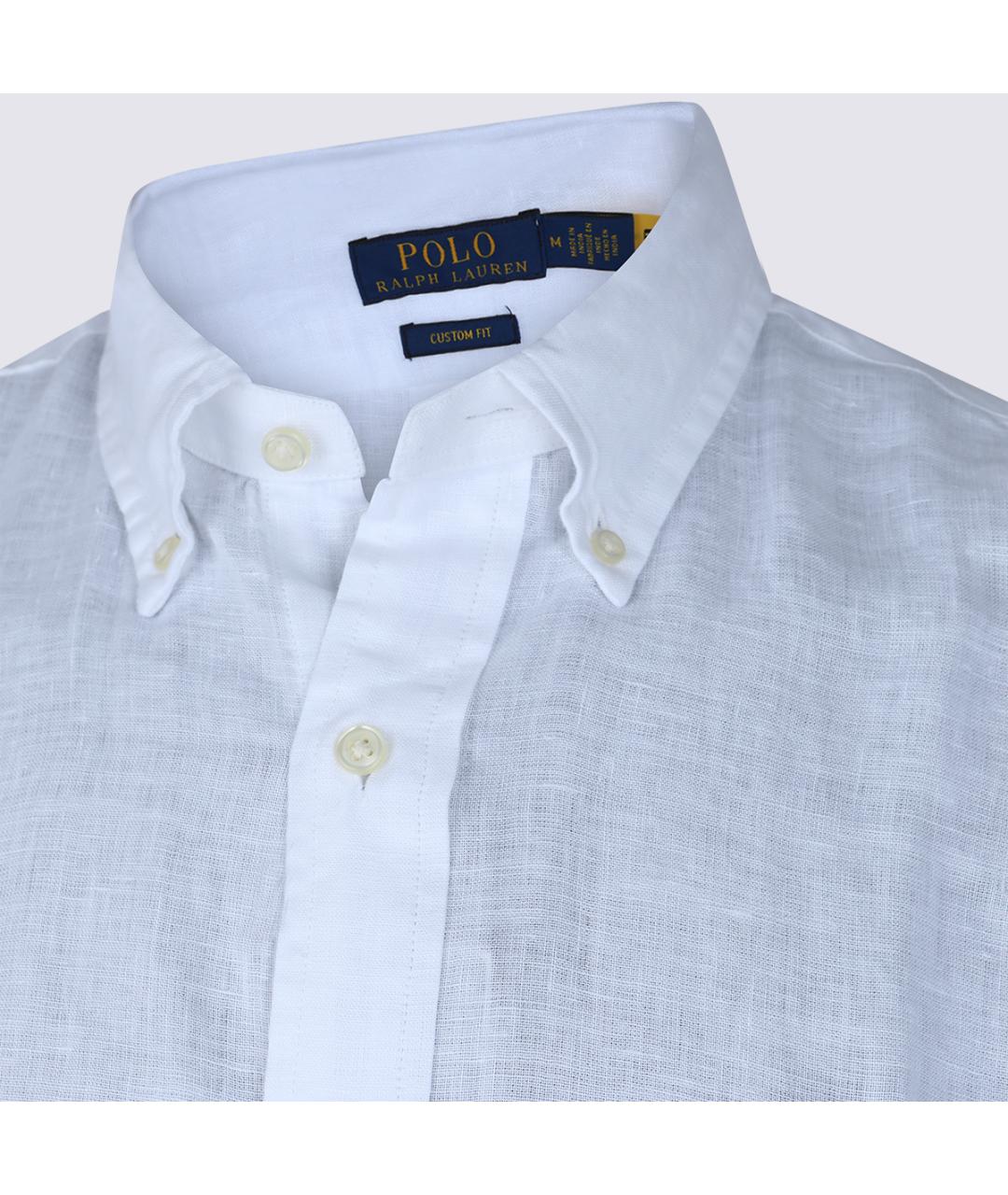 POLO RALPH LAUREN Белая льняная кэжуал рубашка, фото 3