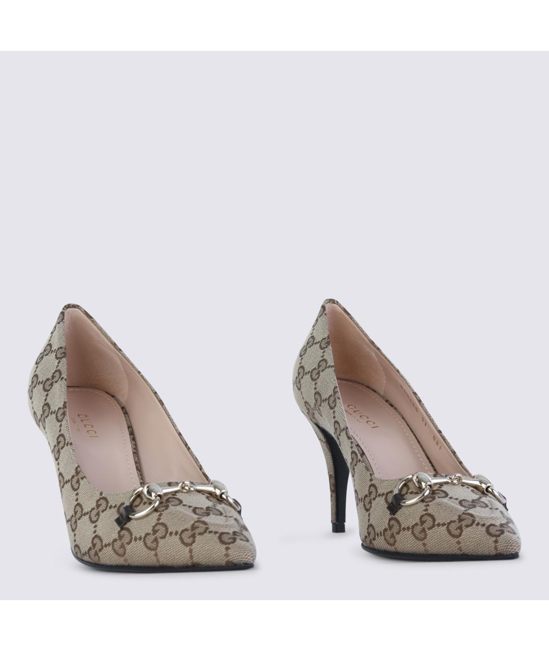 GUCCI Бежевые текстильные туфли, фото 2