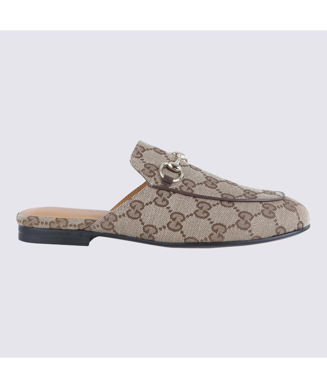 GUCCI Бежевые текстильные мюли, фото 3