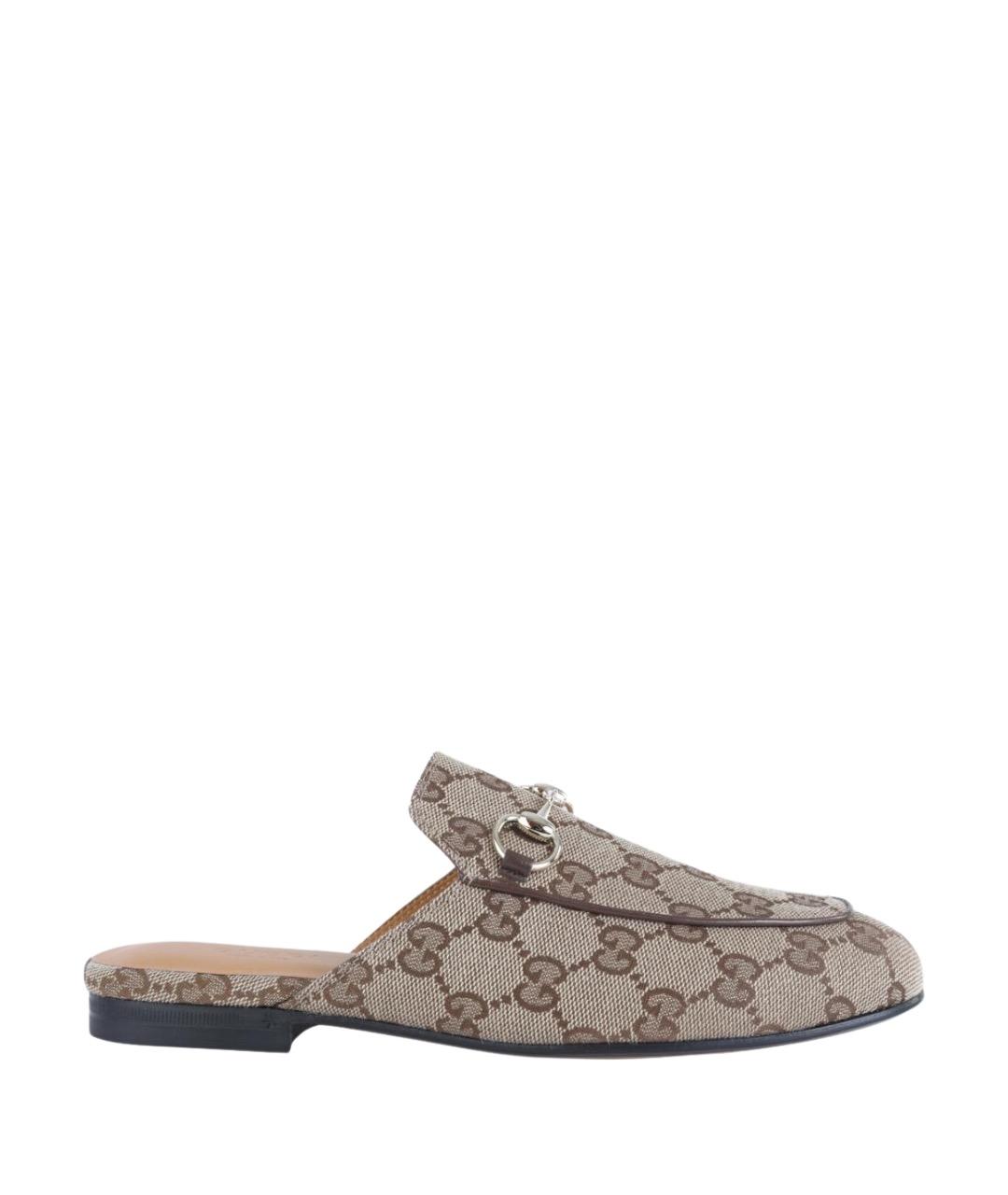 GUCCI Бежевые текстильные мюли, фото 1