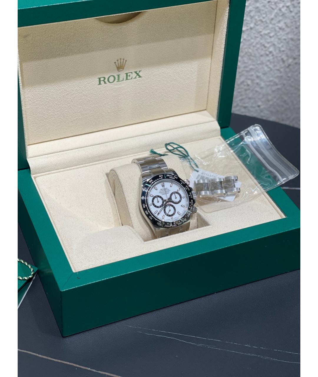 ROLEX Белые металлические часы, фото 4