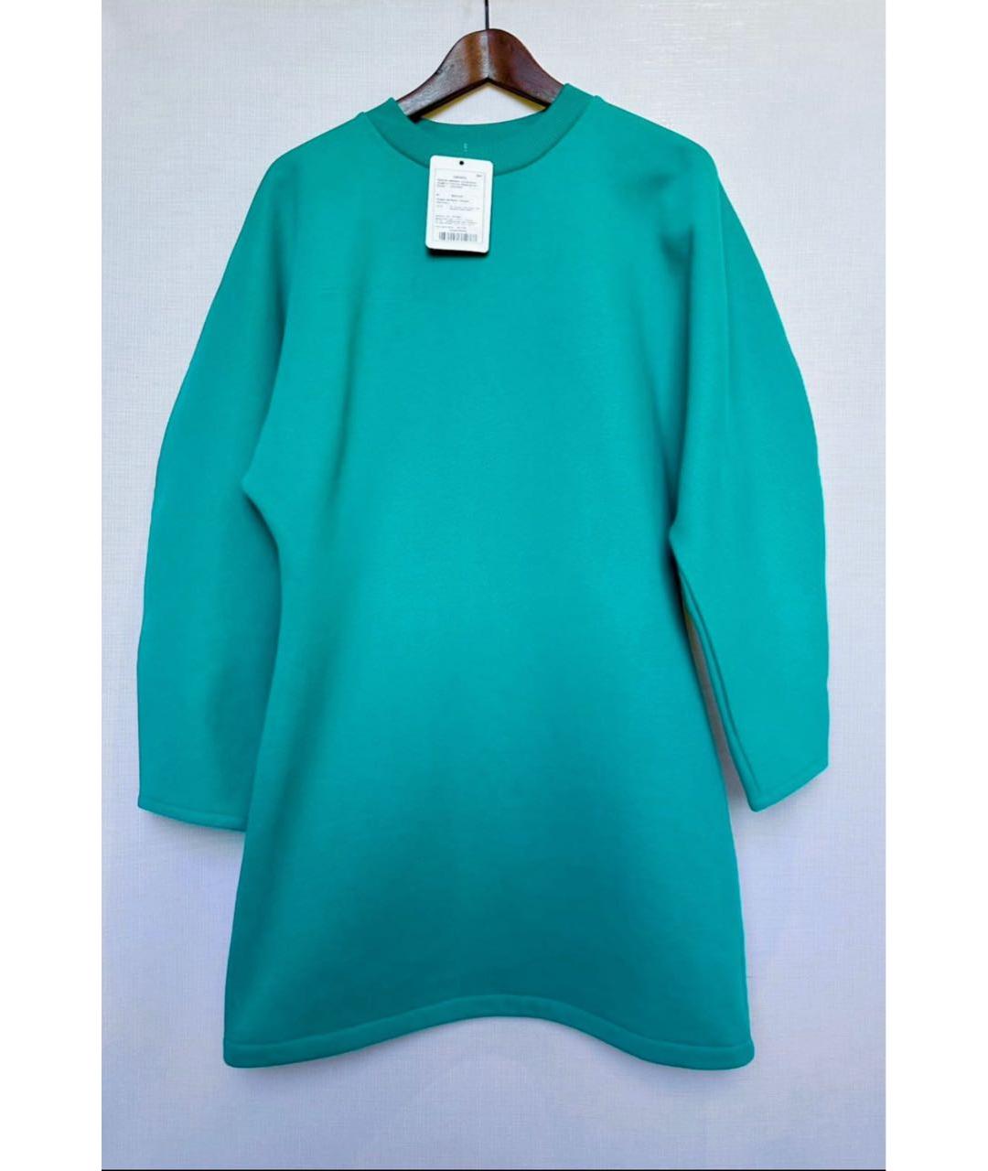 THE PANGAIA Бирюзовое хлопковое повседневное платье, фото 7