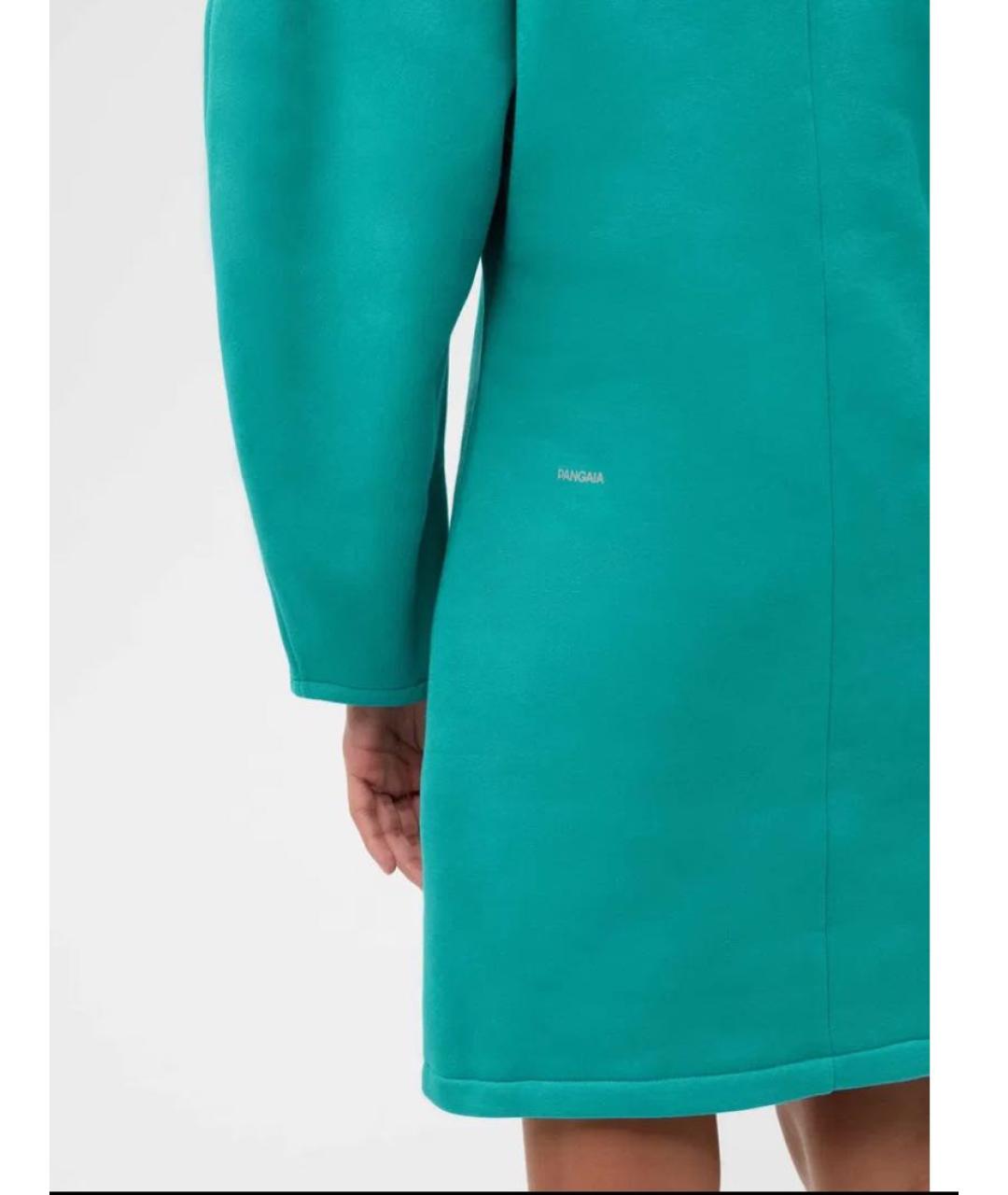 THE PANGAIA Бирюзовое хлопковое повседневное платье, фото 5