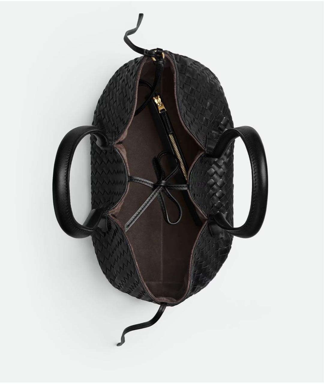 BOTTEGA VENETA Черная кожаная сумка тоут, фото 3