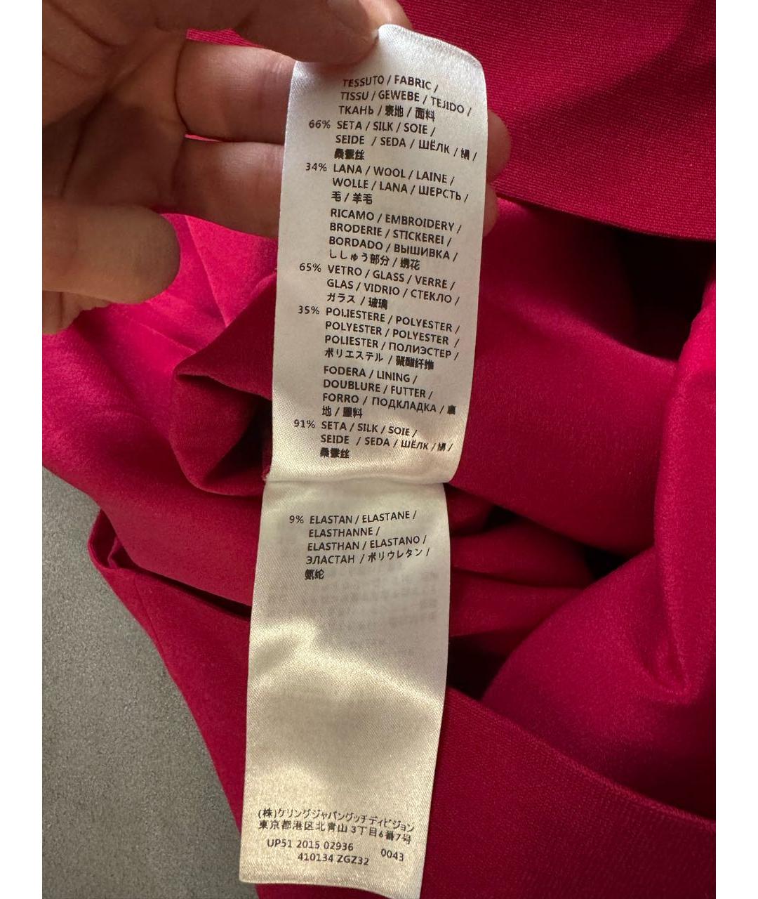 GUCCI Красное шелковое повседневное платье, фото 6