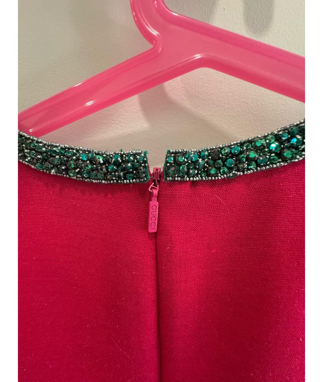 GUCCI Красное шелковое повседневное платье, фото 4