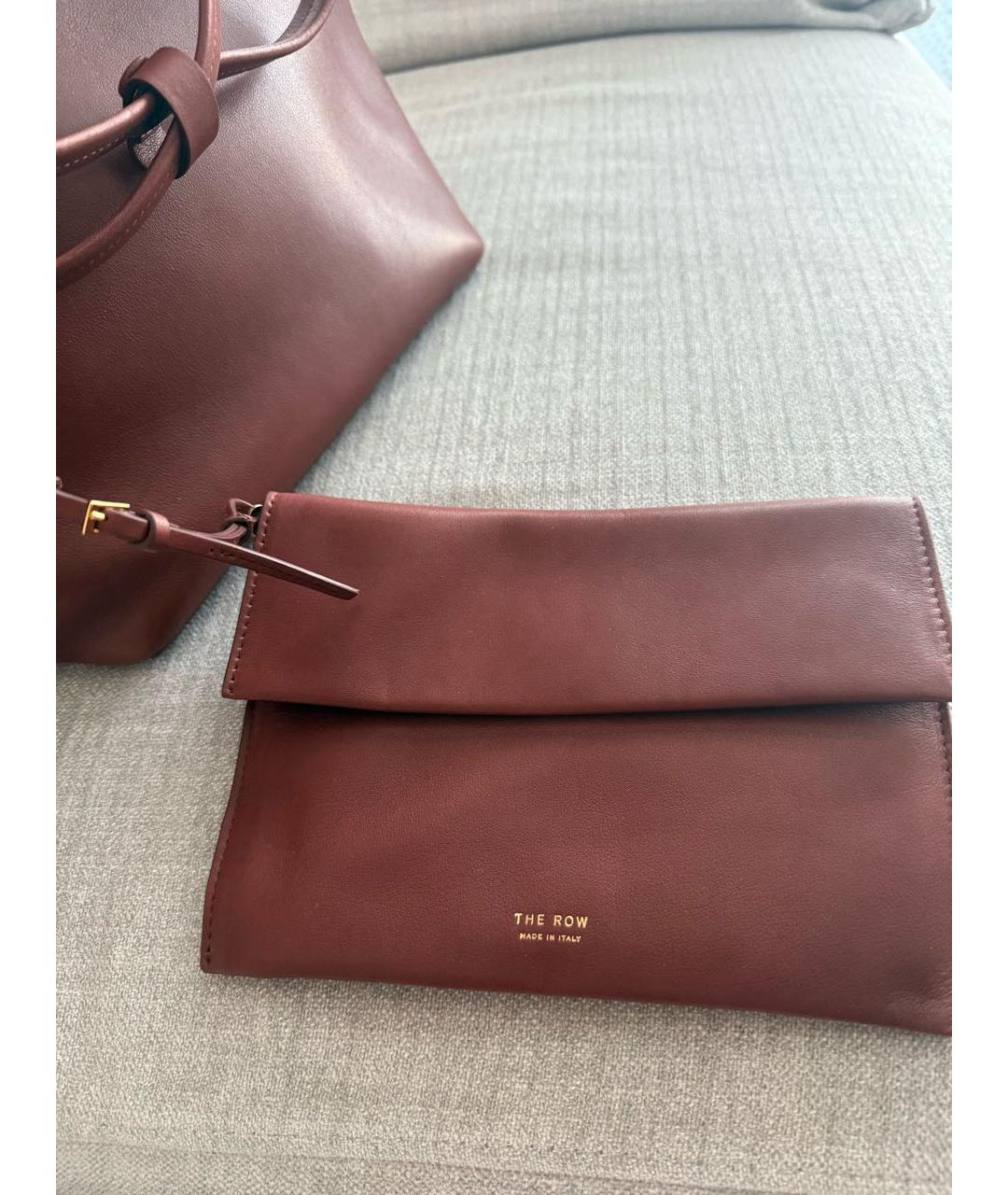 THE ROW Бордовая кожаная сумка тоут, фото 5