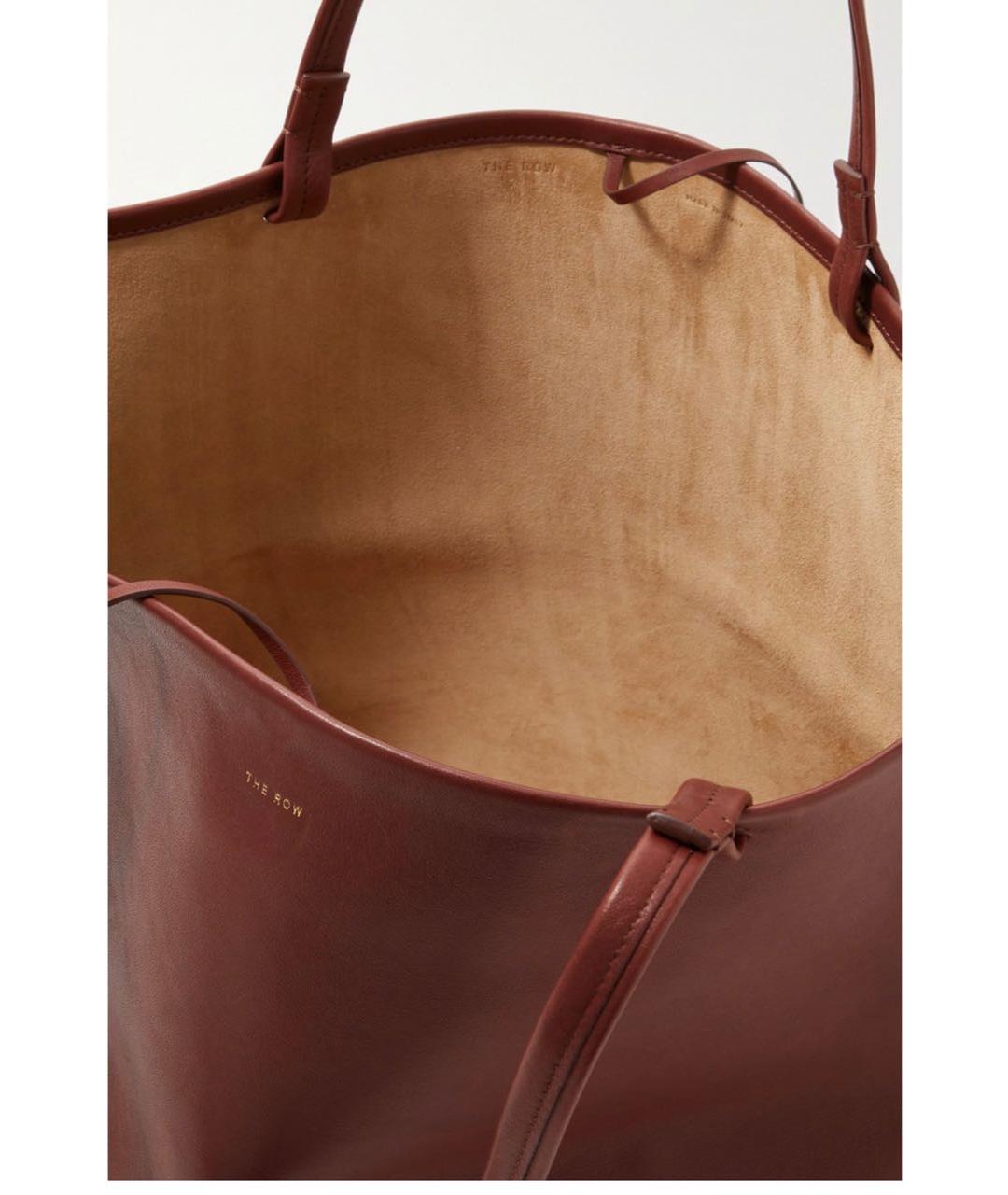 THE ROW Бордовая кожаная сумка тоут, фото 4