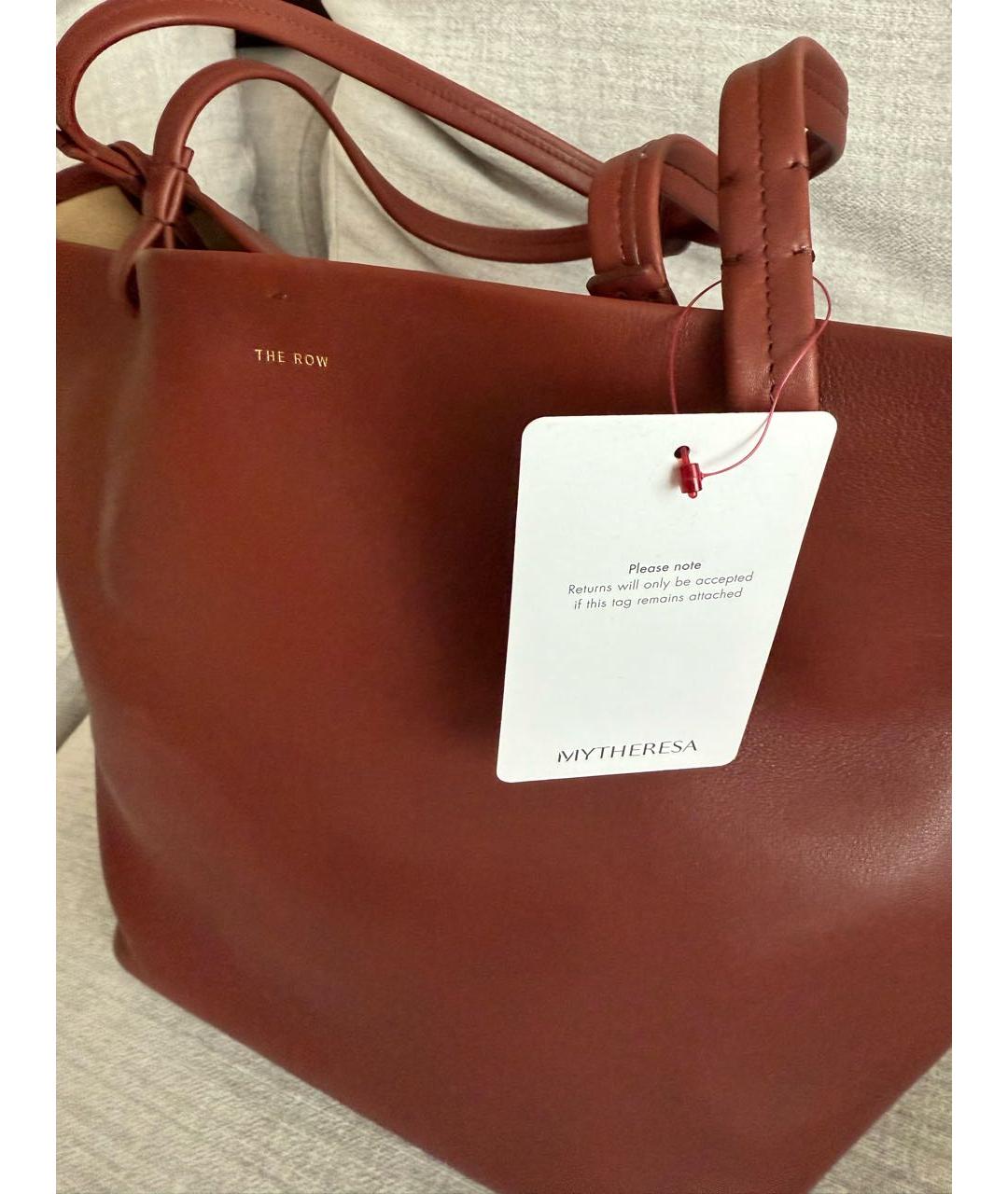 THE ROW Бордовая кожаная сумка тоут, фото 2