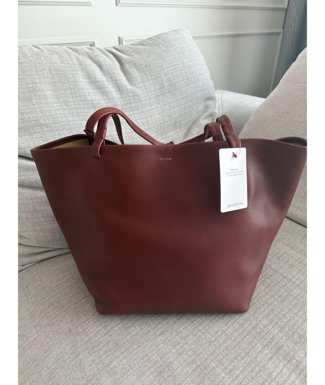 THE ROW Бордовая кожаная сумка тоут, фото 7