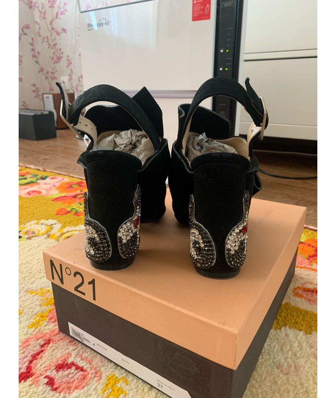 NO. 21 Черные замшевые босоножки, фото 2