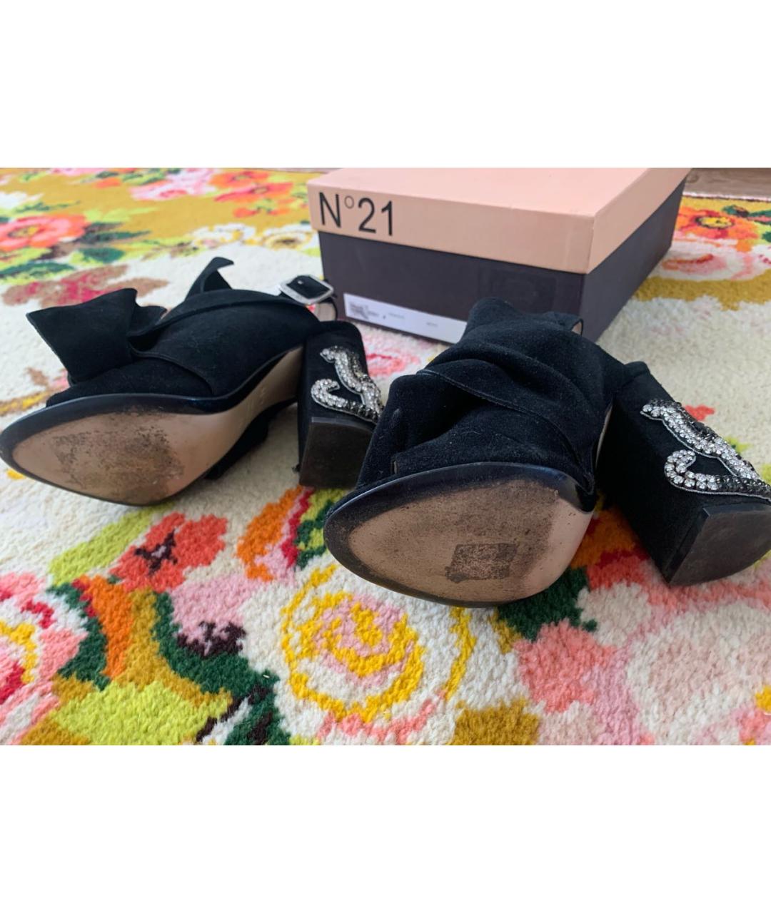 NO. 21 Черные замшевые босоножки, фото 5