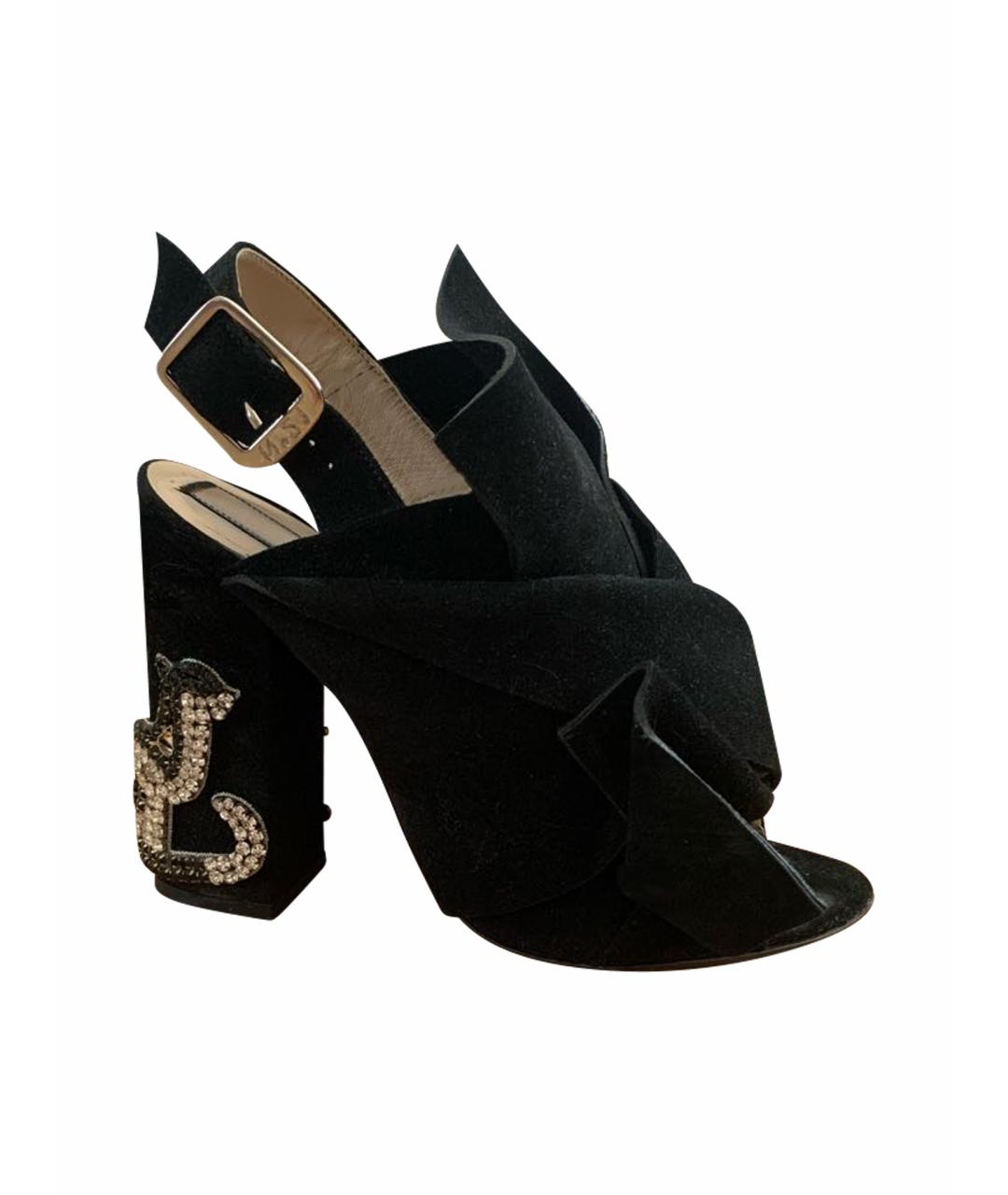 NO. 21 Черные замшевые босоножки, фото 1