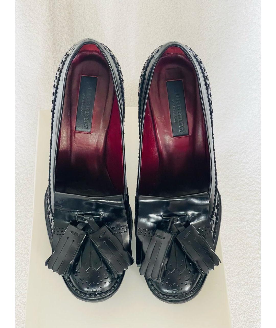 BURBERRY Черные кожаные туфли, фото 2