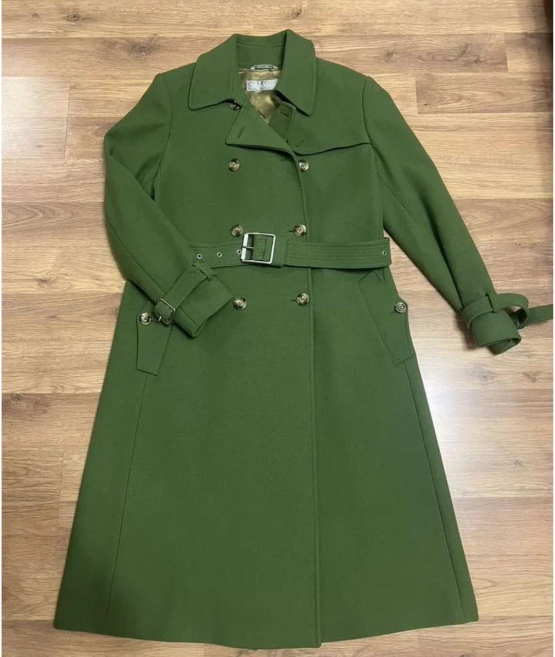 'S MAX MARA Зеленые шерстяное пальто, фото 6