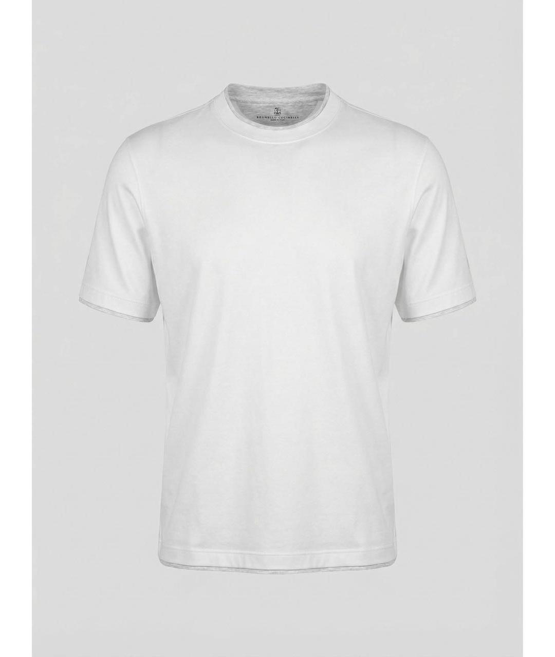 BRUNELLO CUCINELLI Белая хлопковая футболка, фото 9