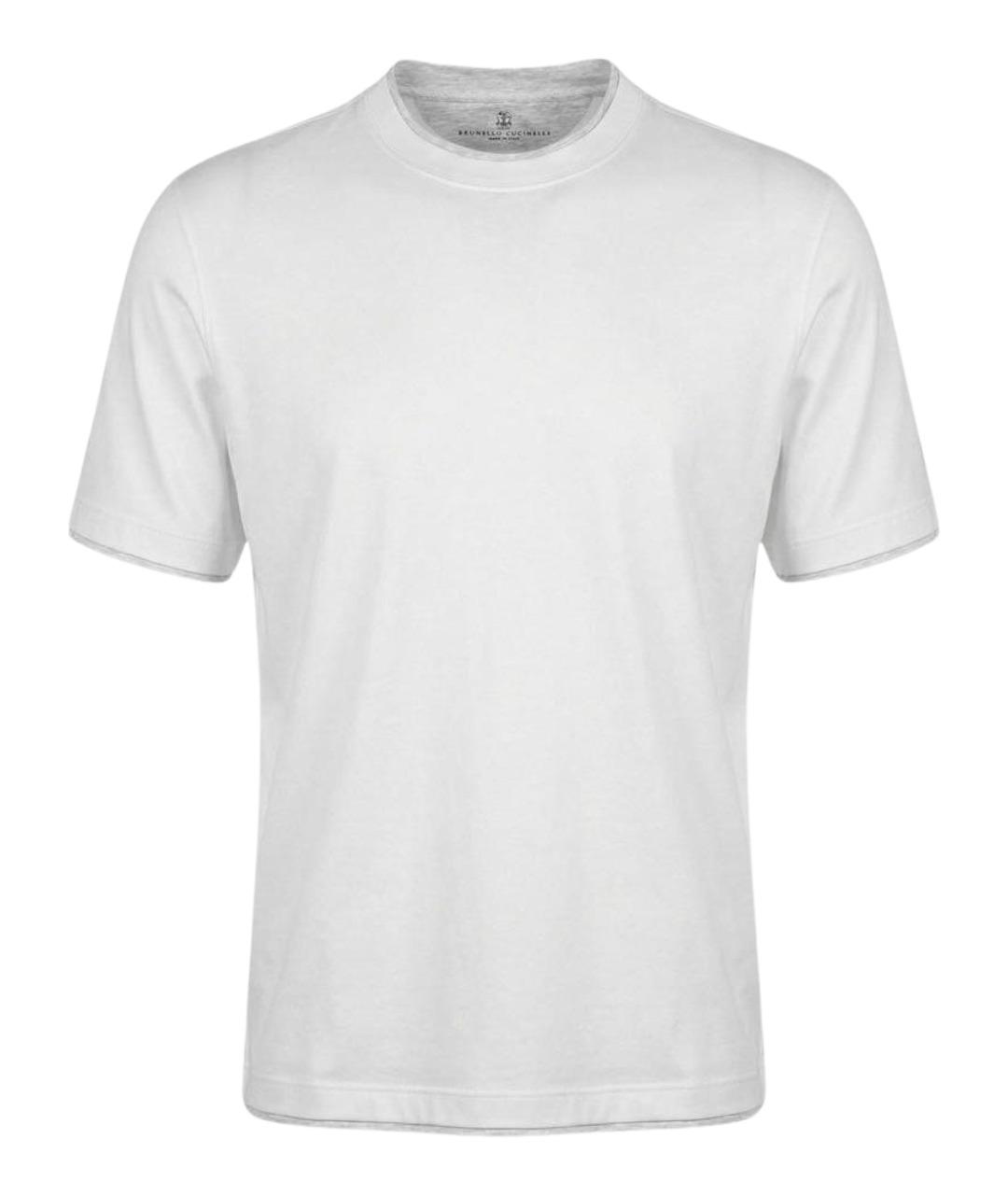 BRUNELLO CUCINELLI Белая хлопковая футболка, фото 1