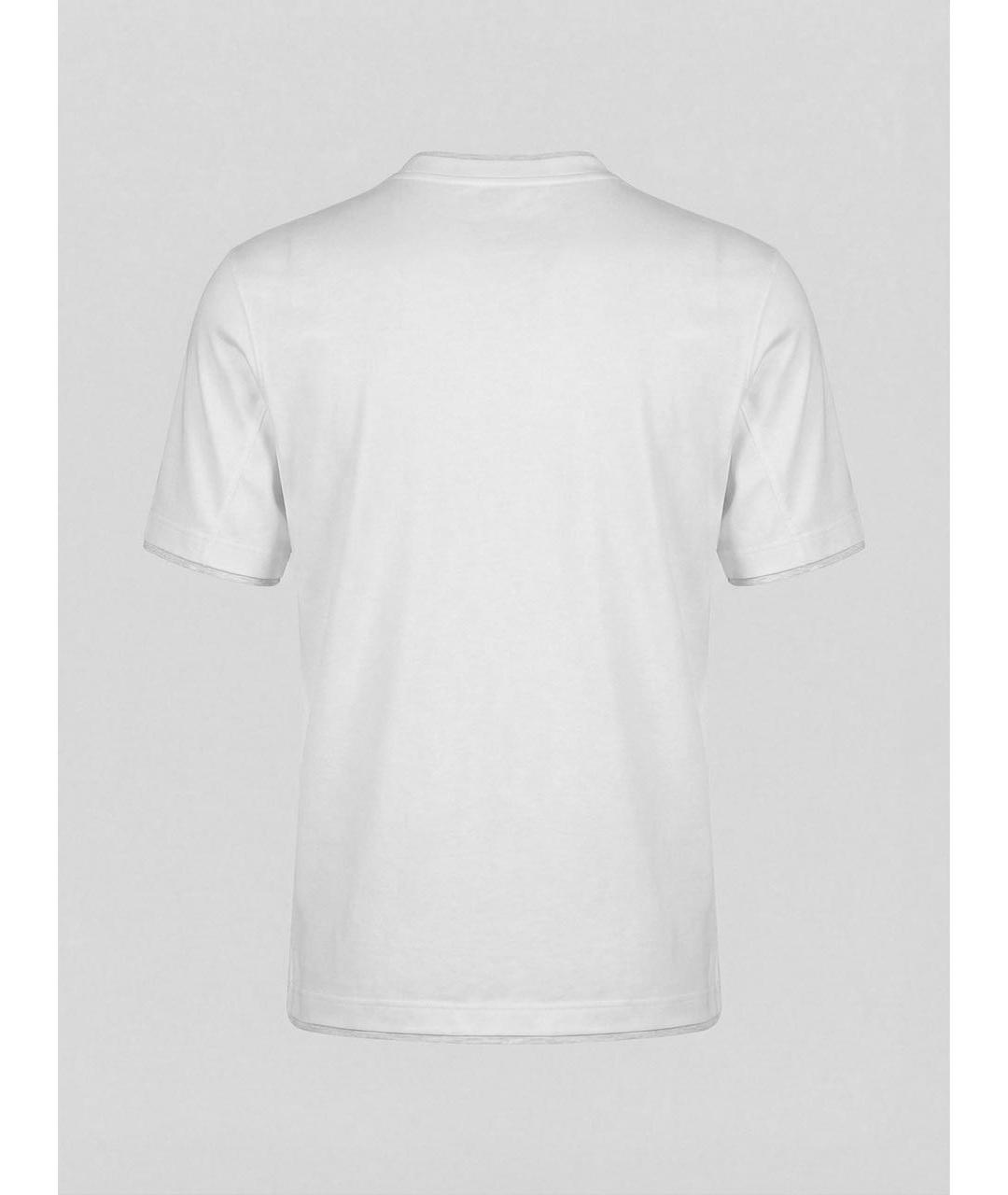 BRUNELLO CUCINELLI Белая хлопковая футболка, фото 2