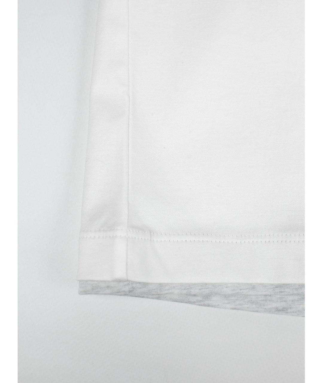 BRUNELLO CUCINELLI Белая хлопковая футболка, фото 7