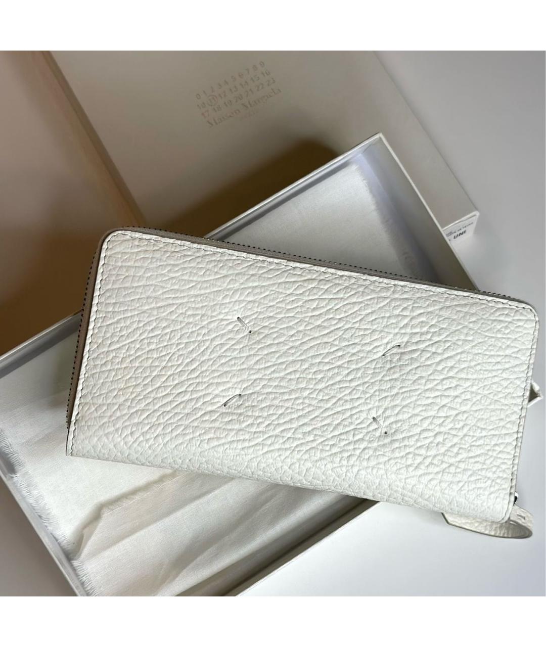 MAISON MARGIELA Бежевый кожаный кошелек, фото 8