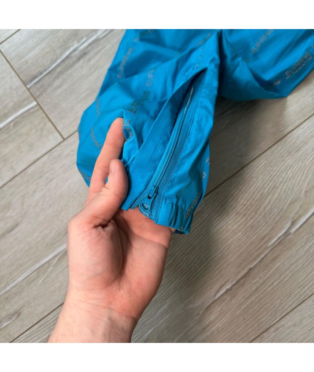 SUPREME Голубой полиэстеровый спортивный костюм, фото 5