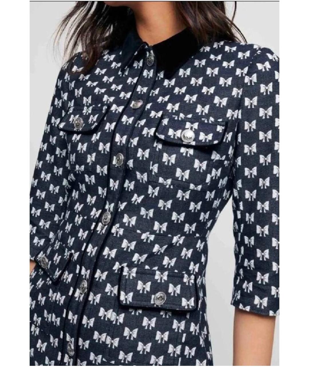 MAJE Темно-синее хлопковое повседневное платье, фото 3