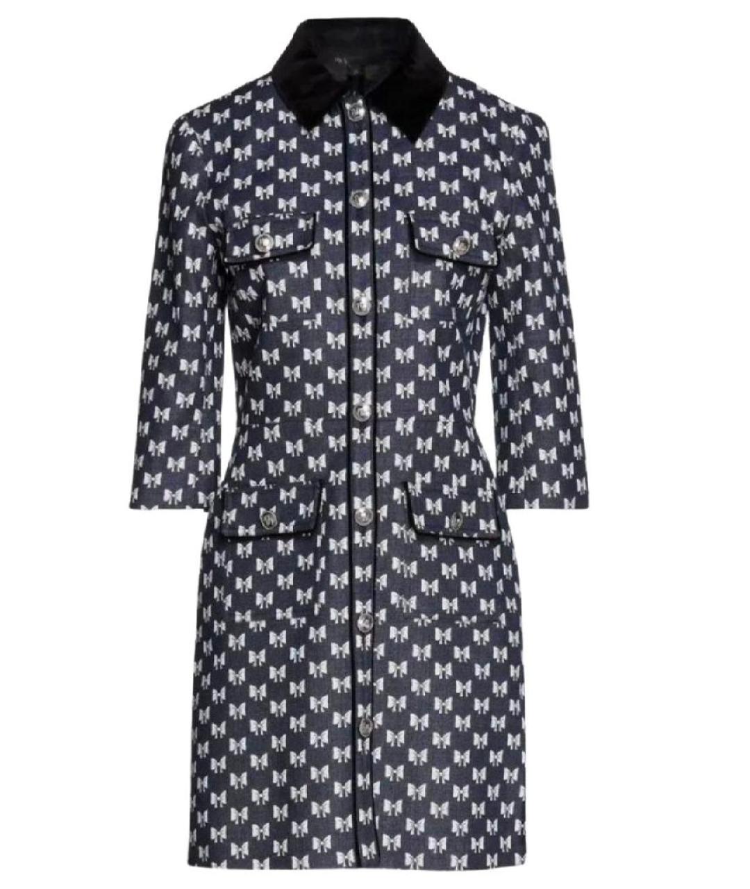 MAJE Темно-синее хлопковое повседневное платье, фото 5