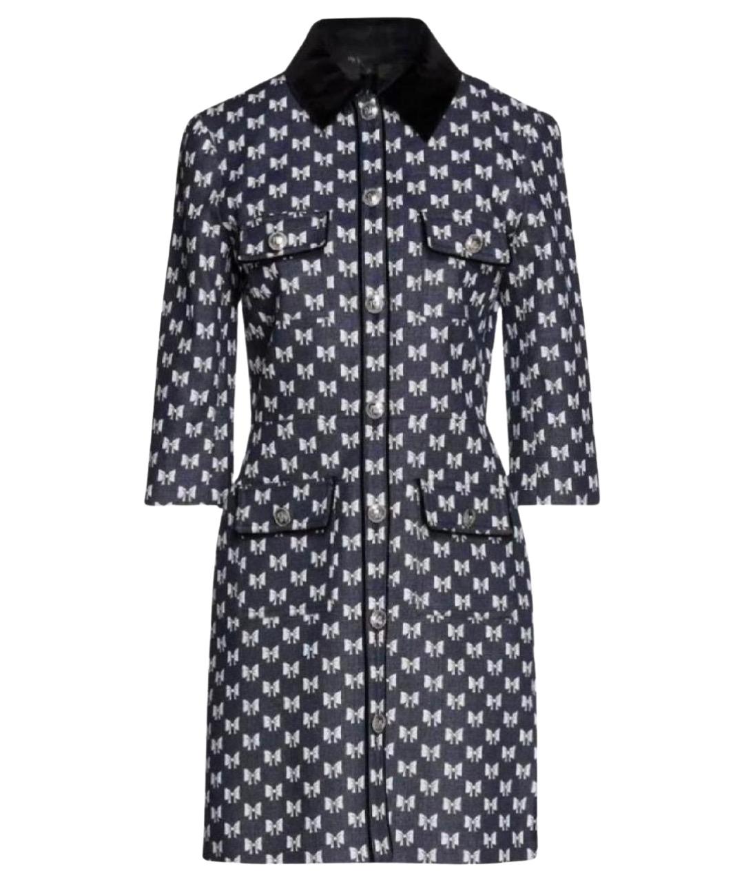 MAJE Темно-синее хлопковое повседневное платье, фото 1