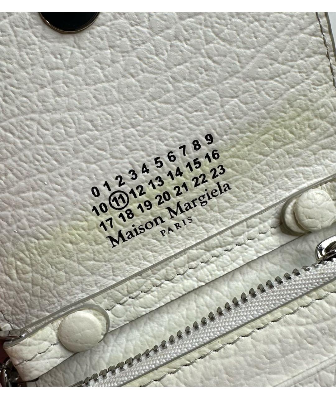 MAISON MARGIELA Белый кожаный кошелек, фото 5