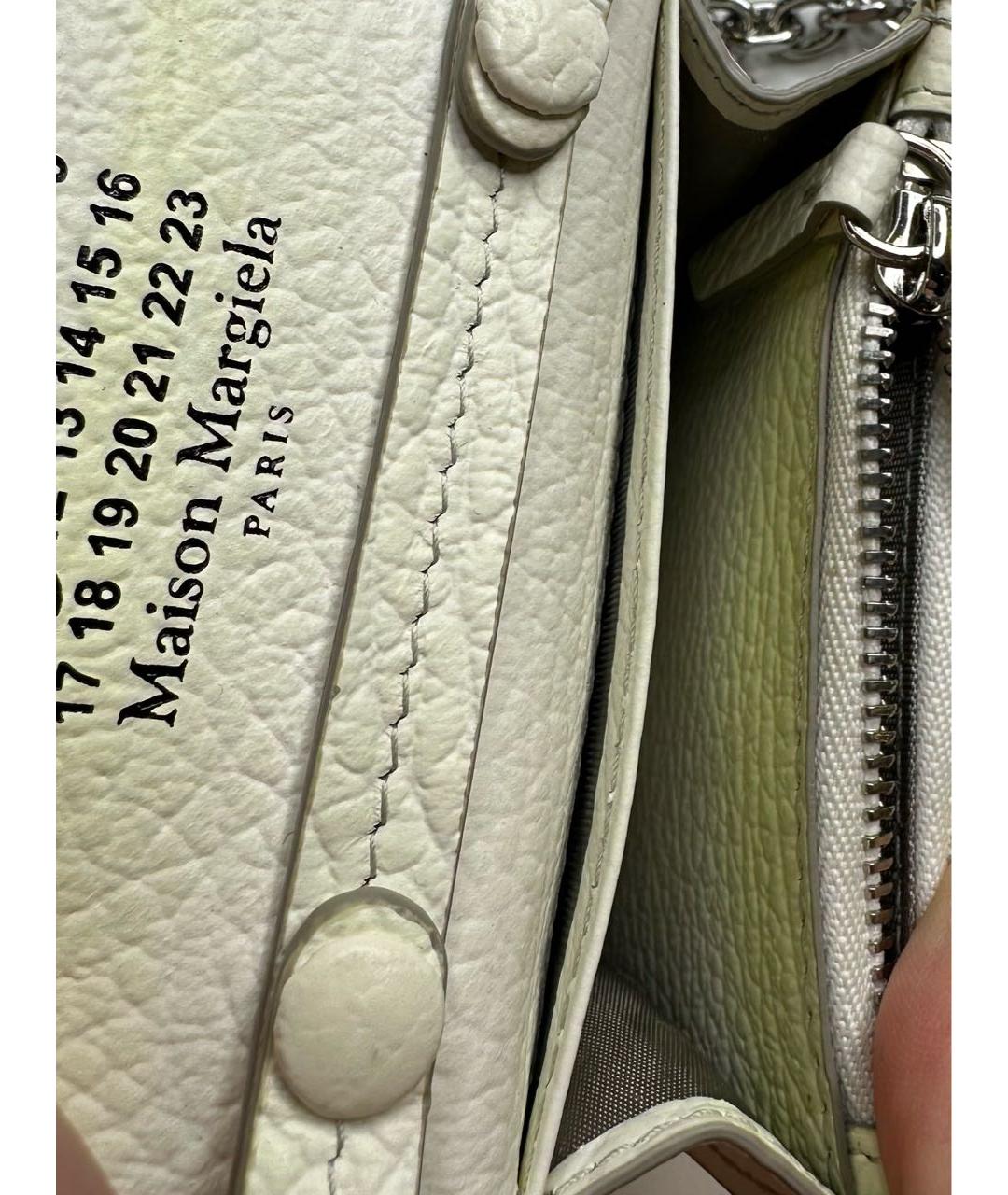 MAISON MARGIELA Белый кожаный кошелек, фото 6