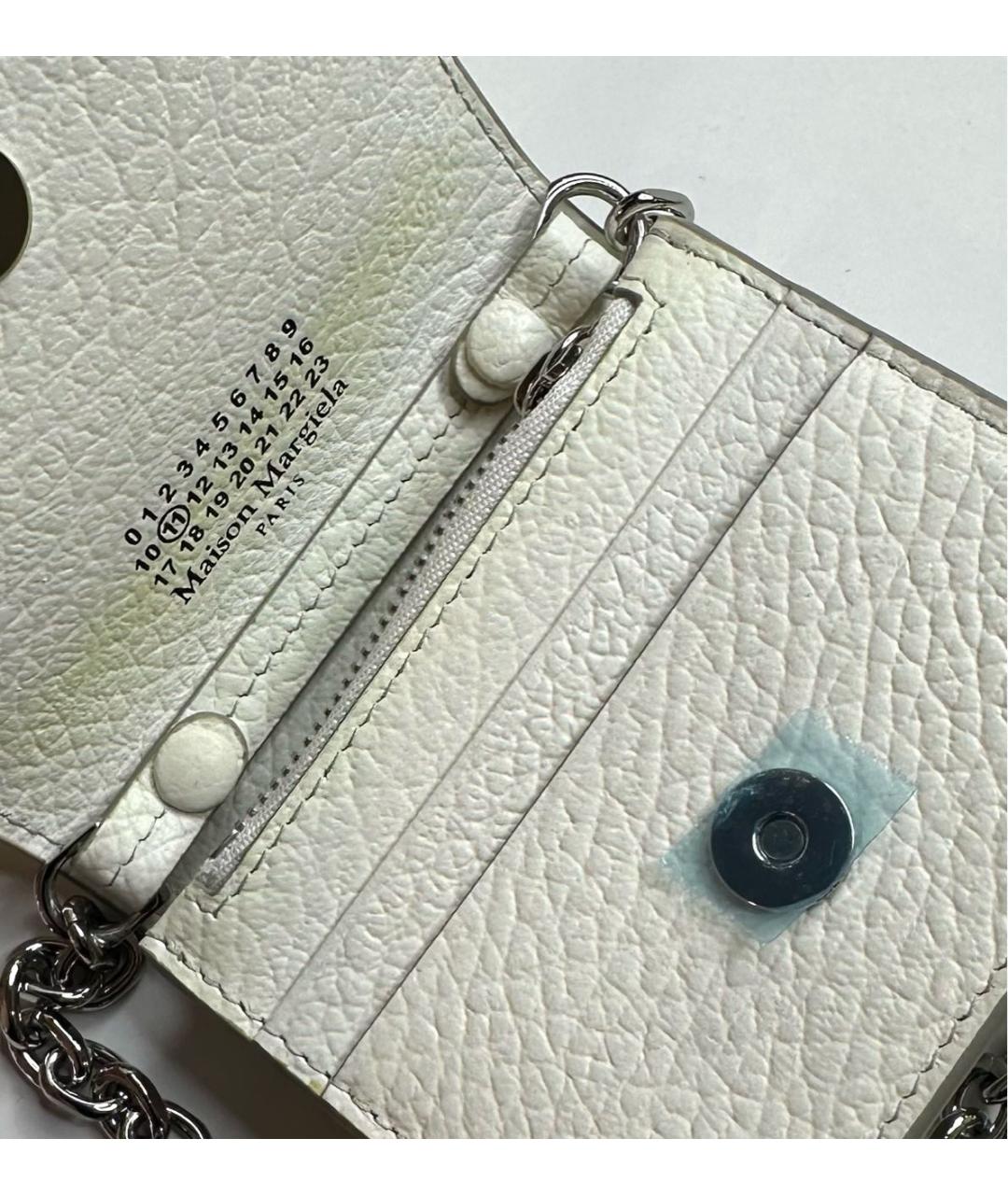 MAISON MARGIELA Белый кожаный кошелек, фото 4