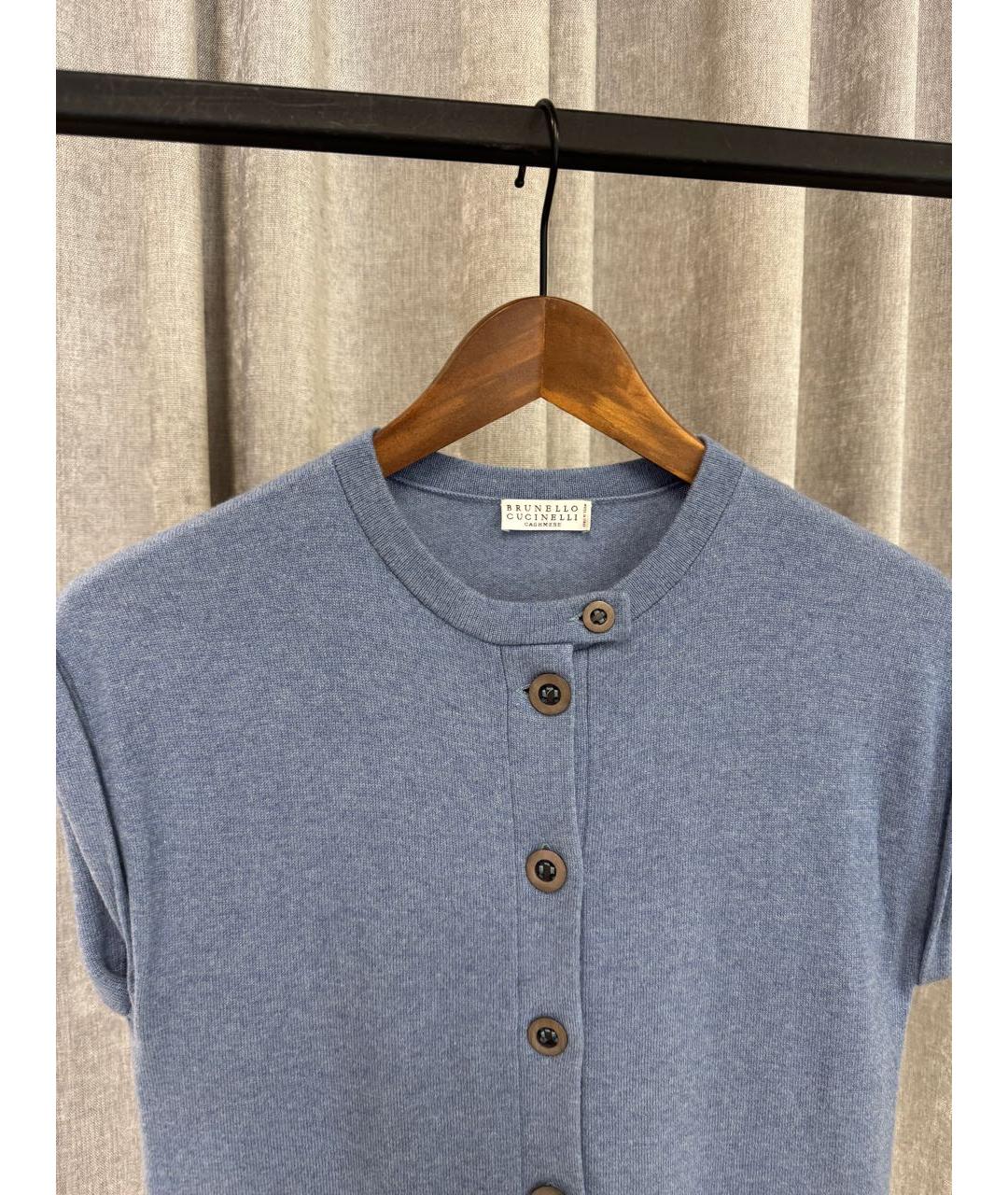BRUNELLO CUCINELLI Голубая кашемировая жилетка, фото 4