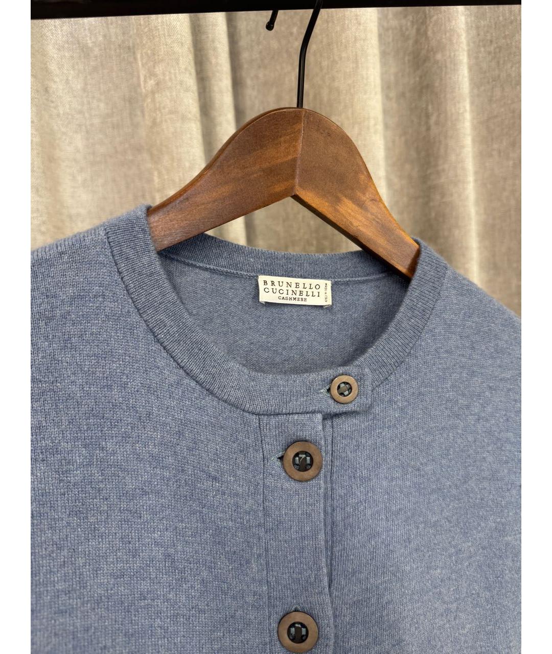 BRUNELLO CUCINELLI Голубая кашемировая жилетка, фото 3