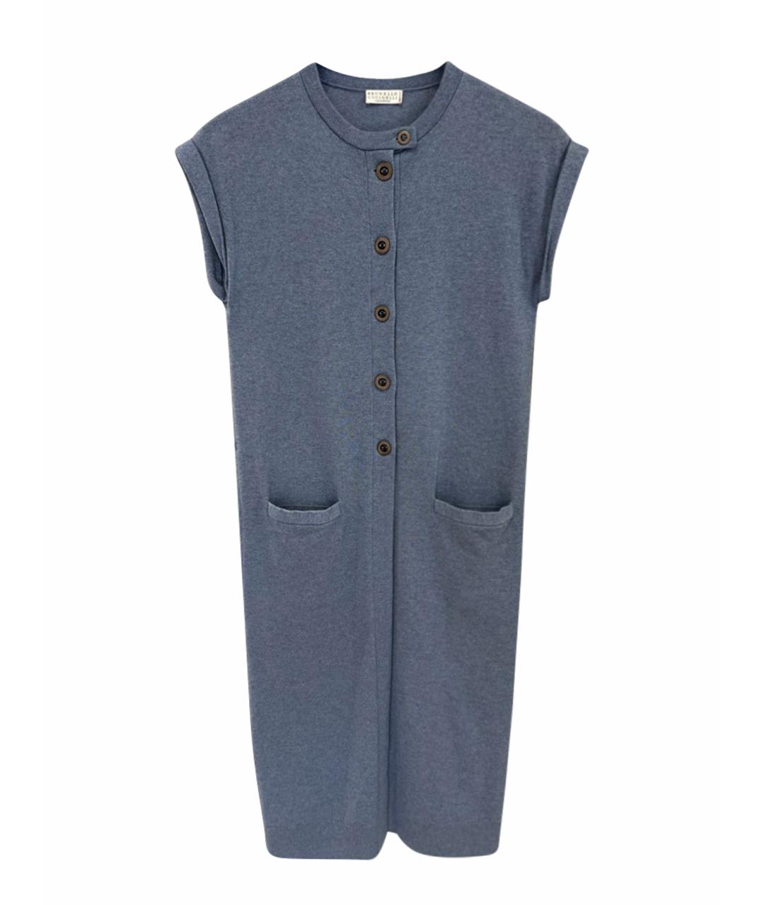 BRUNELLO CUCINELLI Голубая кашемировая жилетка, фото 5