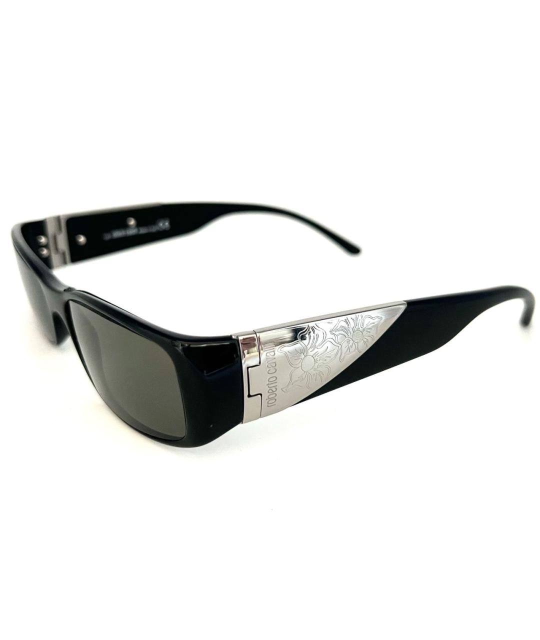 ROBERTO CAVALLI Черные пластиковые солнцезащитные очки, фото 4