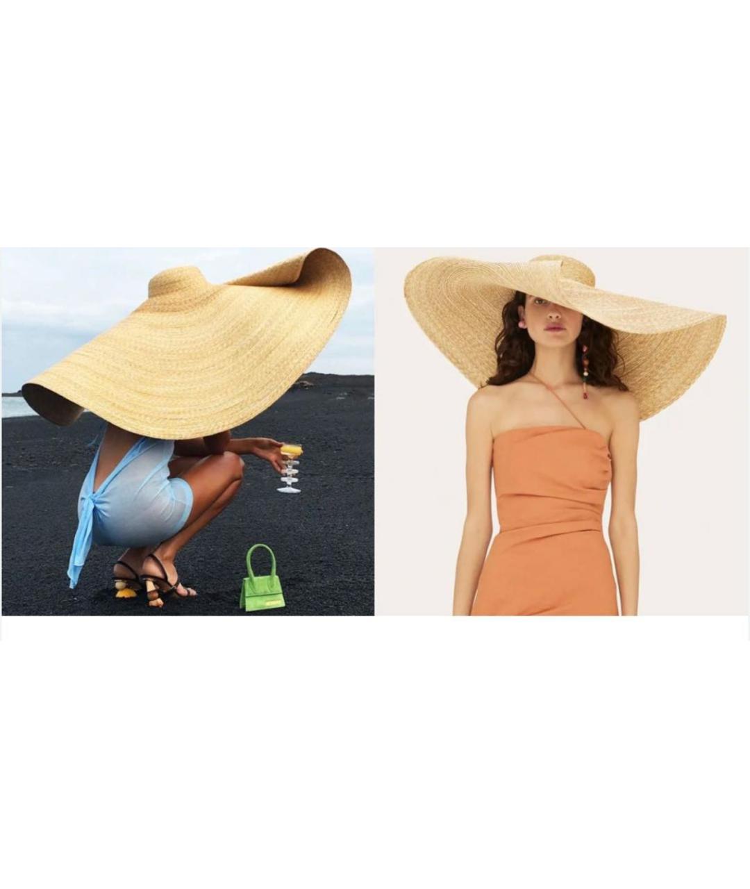 JACQUEMUS Бежевая соломенная шляпа, фото 8