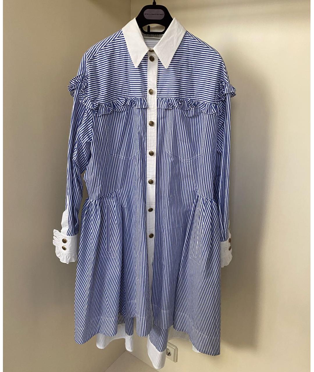 PHILOSOPHY DI LORENZO SERAFINI Голубое хлопковое повседневное платье, фото 5